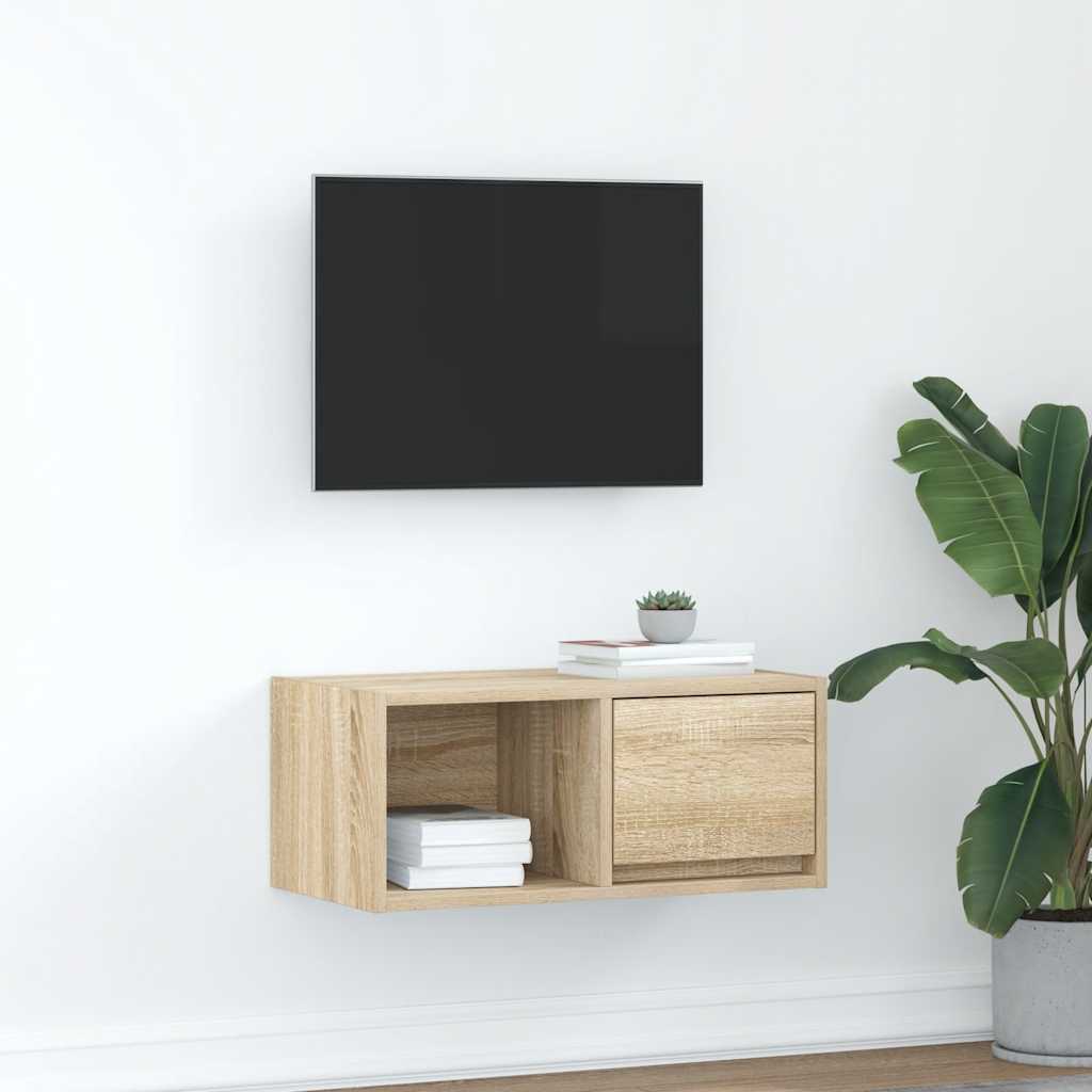 TV-meubel 60x31x25,5 cm bewerkt hout sonoma eikenkleurig is nu te koop bij PeponiXL, paradijselijk wonen!