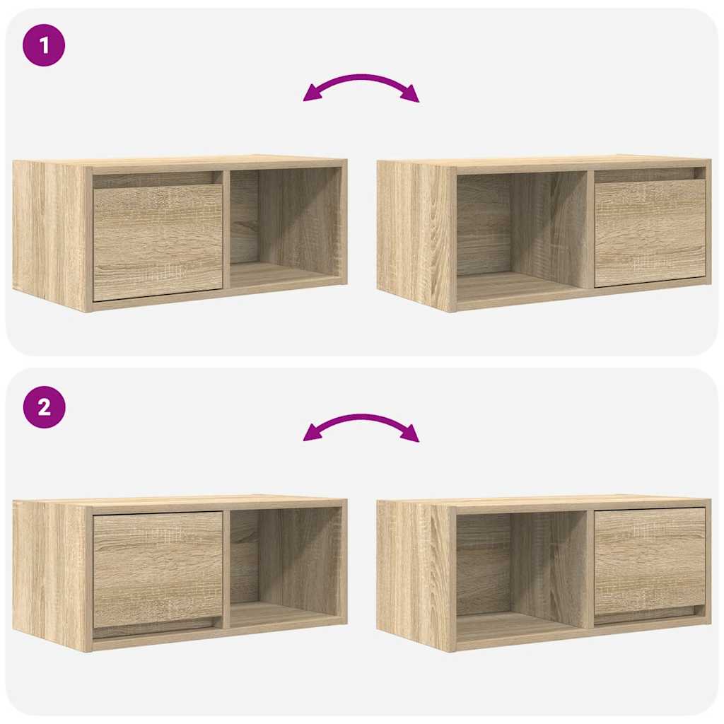 Tv-meubelen 2 st 60x31x25,5 cm bewerkt hout sonoma eikenkleurig is nu te koop bij PeponiXL, paradijselijk wonen!