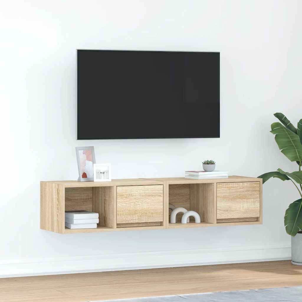 Tv-meubelen 2 st 60x31x25,5 cm bewerkt hout sonoma eikenkleurig is nu te koop bij PeponiXL, paradijselijk wonen!