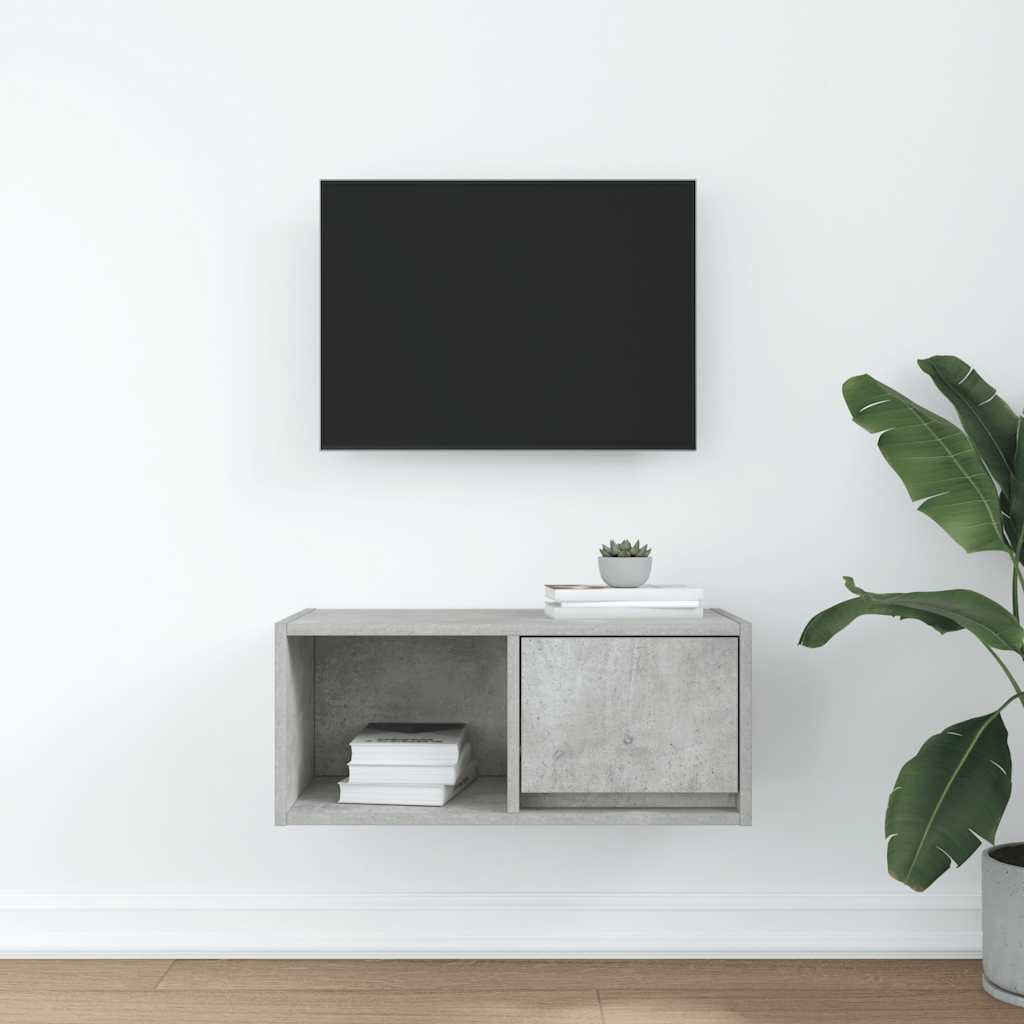 TV-meubel 60x31x25,5 cm bewerkt hout betongrijs is nu te koop bij PeponiXL, paradijselijk wonen!