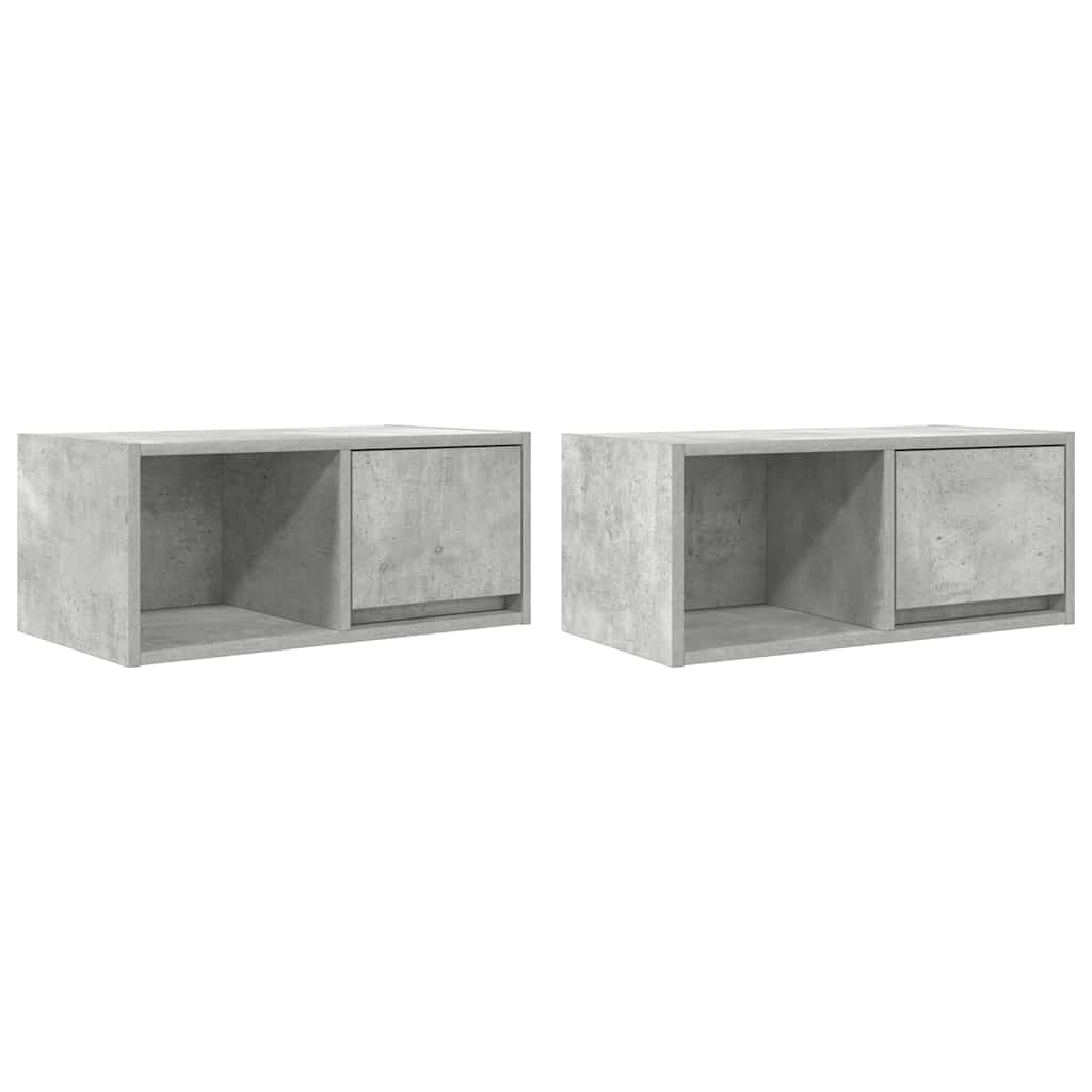 Tv-meubels 2 st 60x31x25,5 cm bewerkt hout betongrijs is nu te koop bij PeponiXL, paradijselijk wonen!