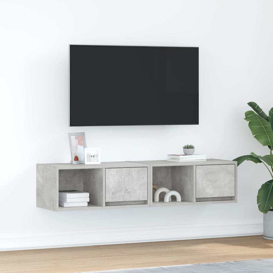 Tv-meubels 2 st 60x31x25,5 cm bewerkt hout betongrijs is nu te koop bij PeponiXL, paradijselijk wonen!