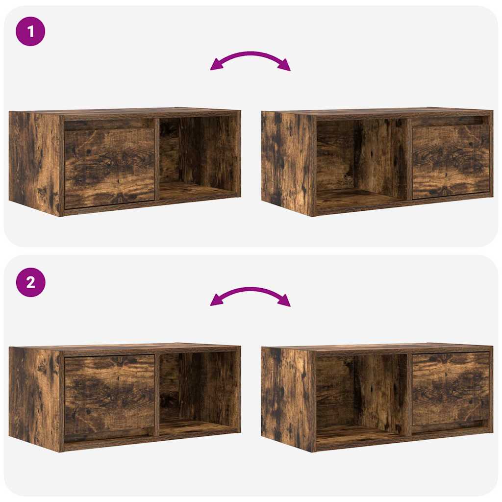 TV-meubel 60x31x25,5 cm bewerkt hout gerookt eikenkleurig is nu te koop bij PeponiXL, paradijselijk wonen!