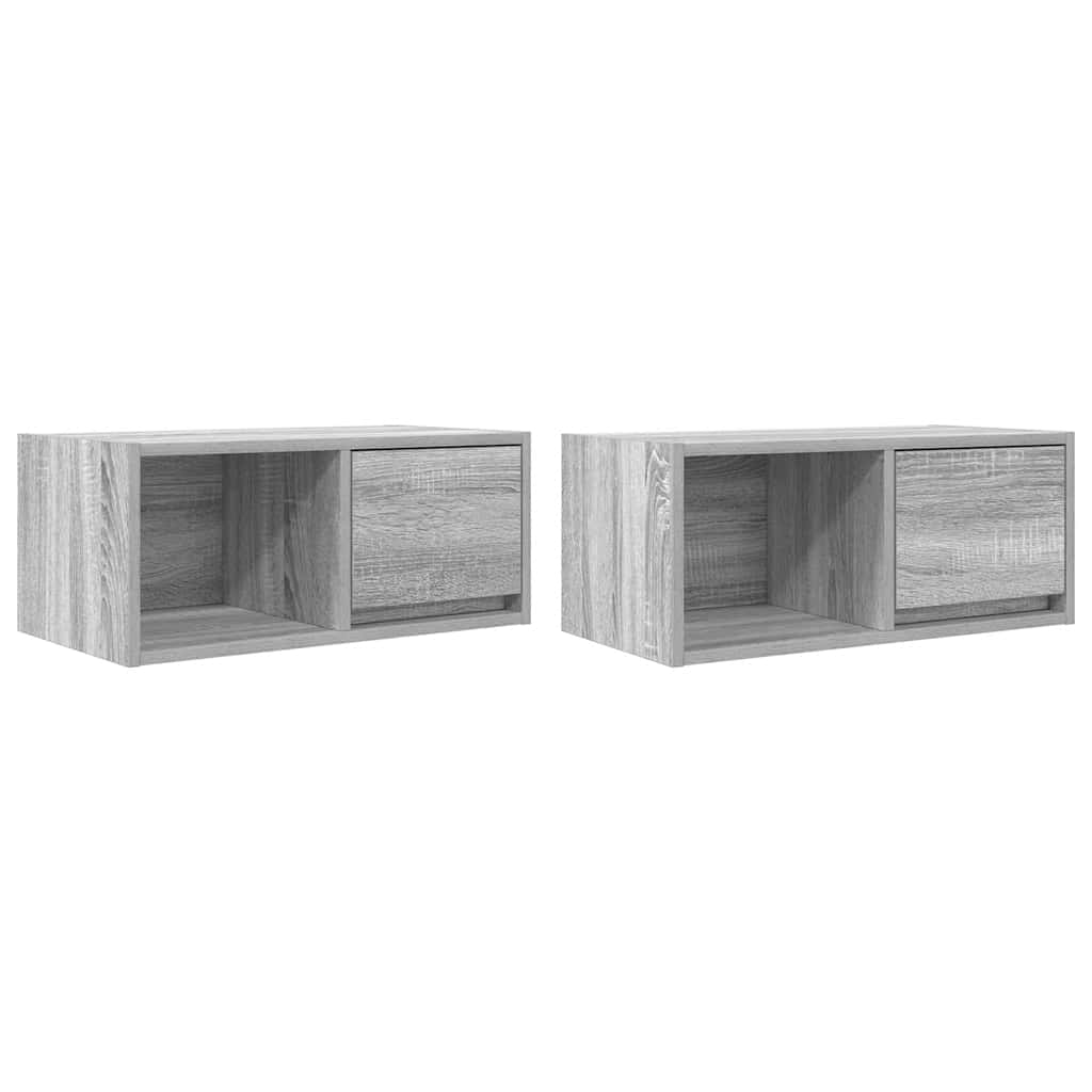 Tv-meubelen 2 st 60x31x25,5 cm bewerkt hout grijs sonoma eiken is nu te koop bij PeponiXL, paradijselijk wonen!