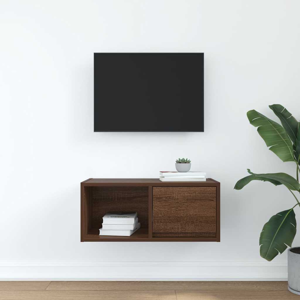 TV-meubel 60x31x25,5 cm bewerkt hout bruin eikenkleur is nu te koop bij PeponiXL, paradijselijk wonen!