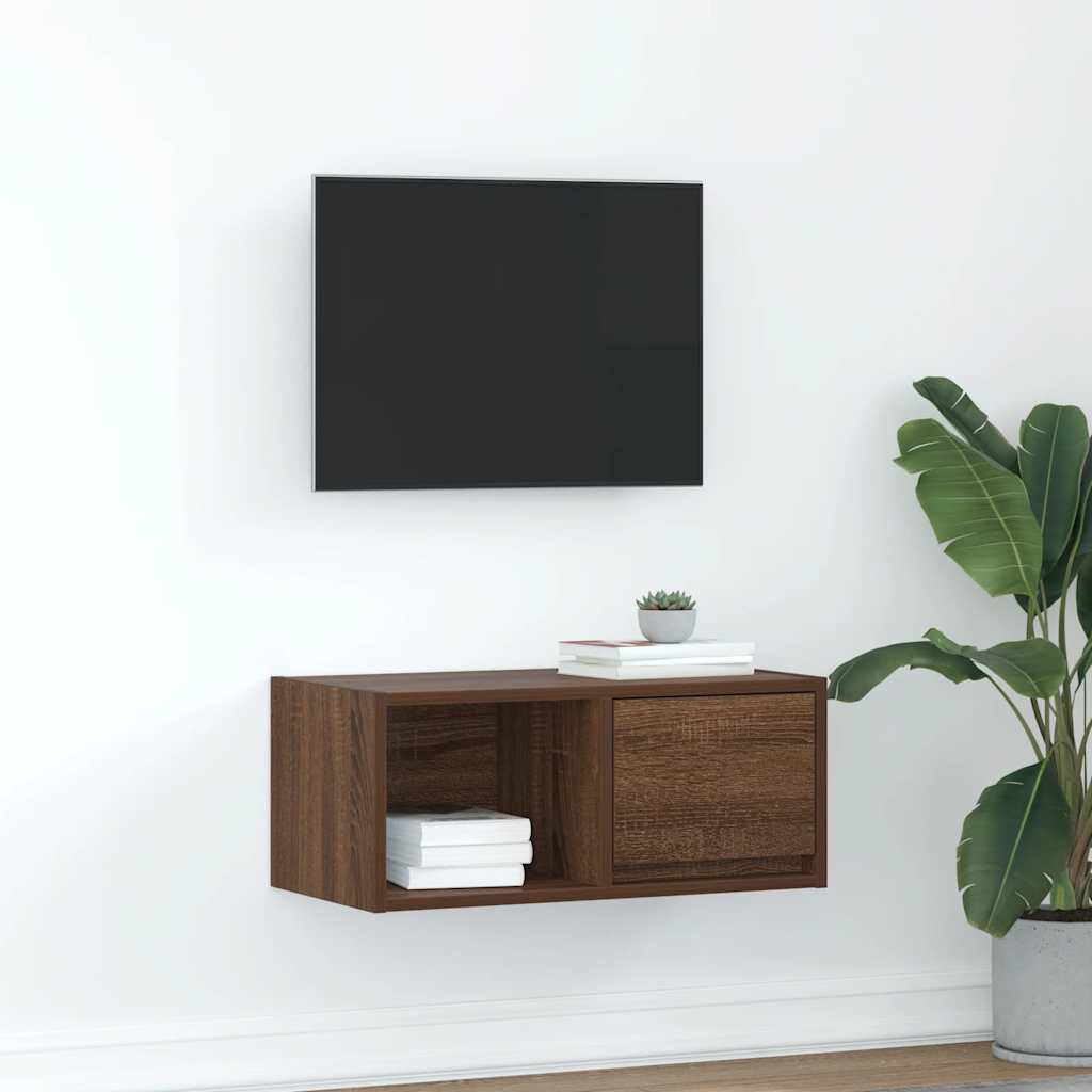 TV-meubel 60x31x25,5 cm bewerkt hout bruin eikenkleur is nu te koop bij PeponiXL, paradijselijk wonen!