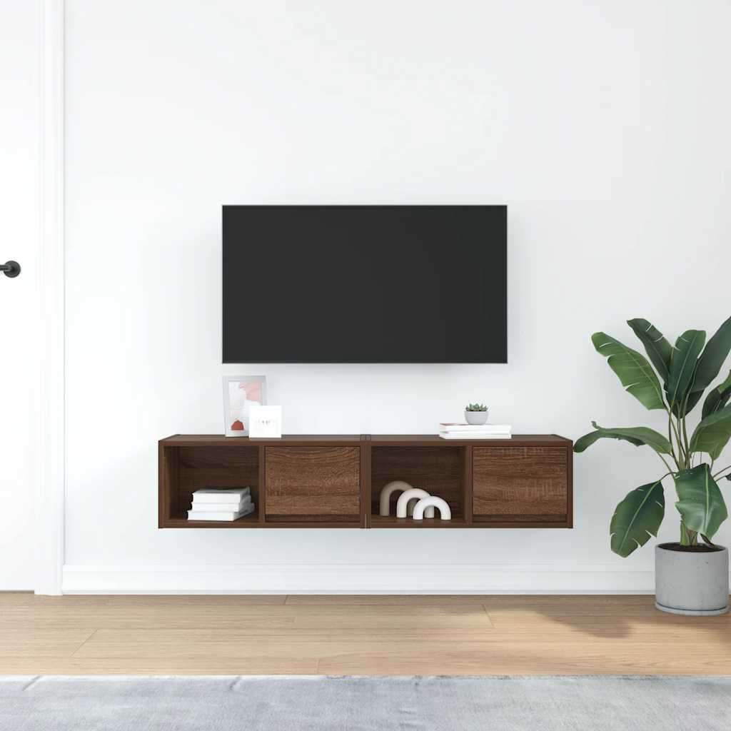 Tv-meubelen 2 st 60x31x25,5 cm bewerkt hout bruin eikenkleurig is nu te koop bij PeponiXL, paradijselijk wonen!