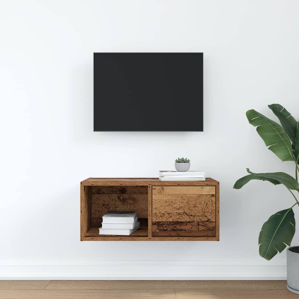 TV-meubel 60x31x25,5 cm bewerkt hout oud houtkleurig is nu te koop bij PeponiXL, paradijselijk wonen!