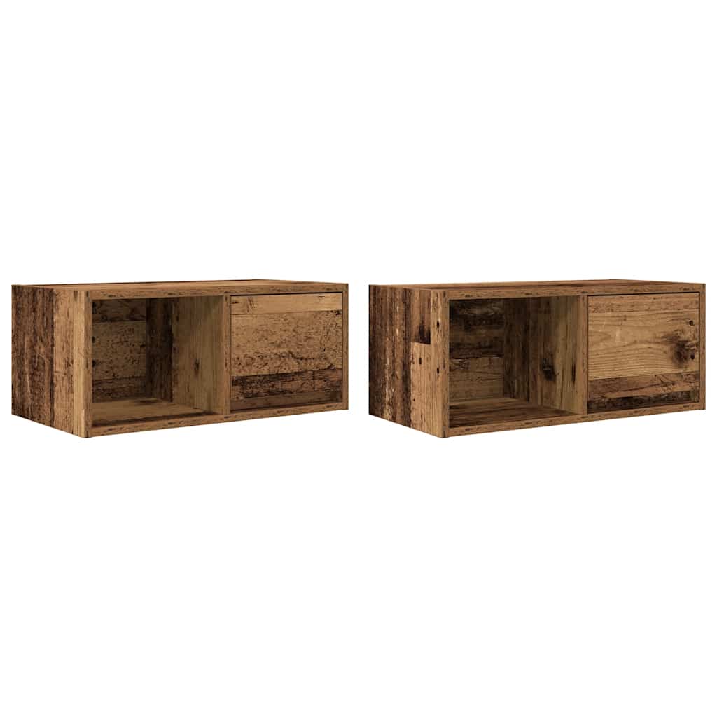 Tv-meubels 2 st 60x31x25,5 cm bewerkt hout oud houtkleurig is nu te koop bij PeponiXL, paradijselijk wonen!