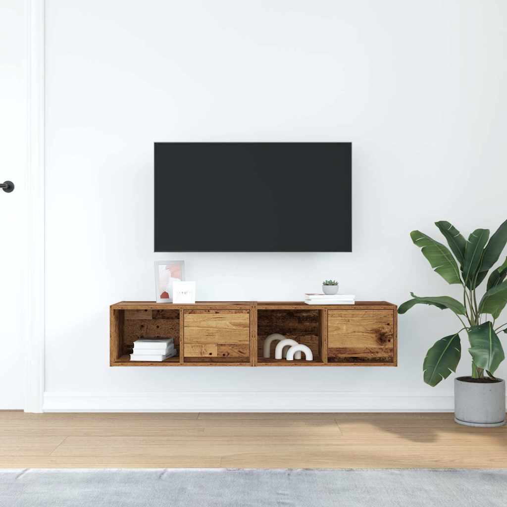 Tv-meubels 2 st 60x31x25,5 cm bewerkt hout oud houtkleurig is nu te koop bij PeponiXL, paradijselijk wonen!