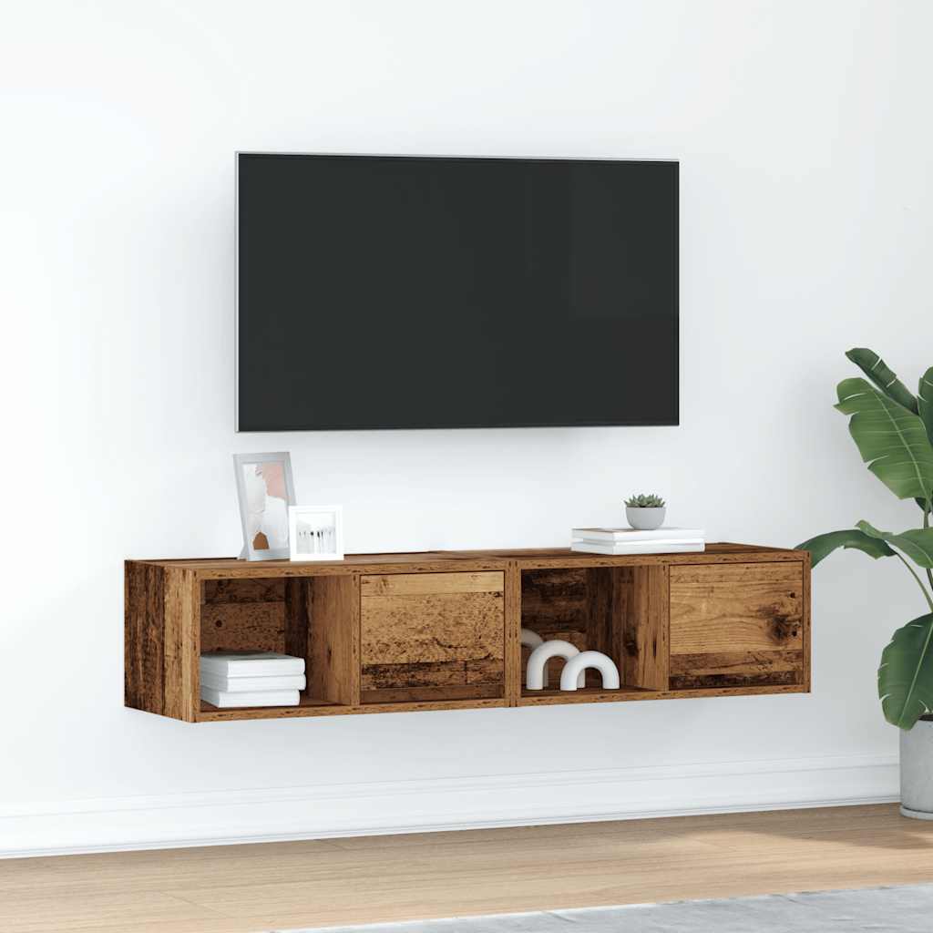 Tv-meubels 2 st 60x31x25,5 cm bewerkt hout oud houtkleurig is nu te koop bij PeponiXL, paradijselijk wonen!