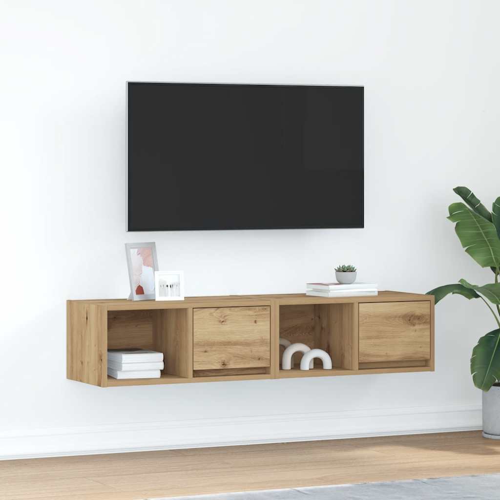 Tv-meubelen 2 st 60x31x25,5 cm bewerkt hout artisanaal eiken is nu te koop bij PeponiXL, paradijselijk wonen!