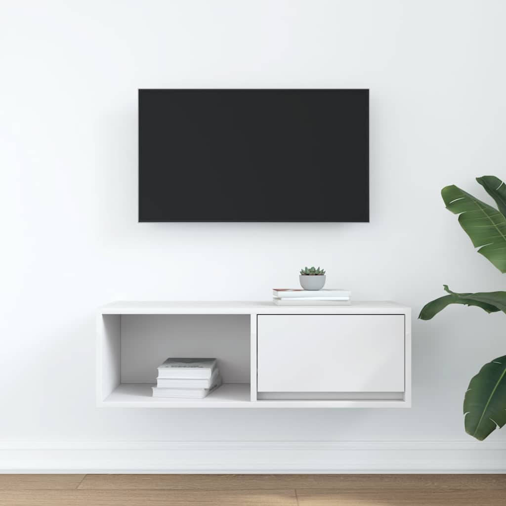 TV-meubel 80x31x25,5 cm bewerkt hout wit is nu te koop bij PeponiXL, paradijselijk wonen!