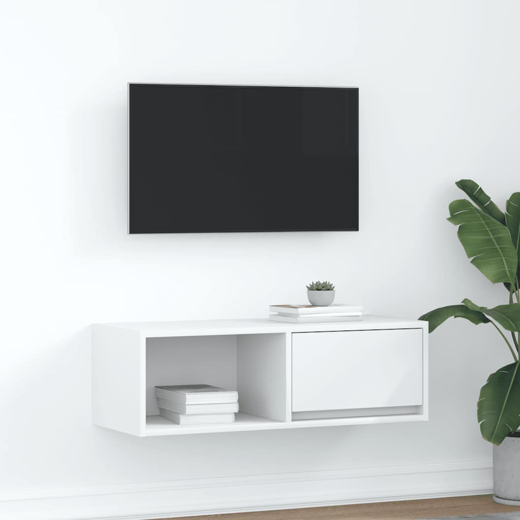 TV-meubel 80x31x25,5 cm bewerkt hout wit is nu te koop bij PeponiXL, paradijselijk wonen!
