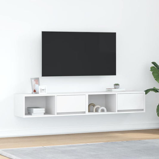 Tv-meubelen 2 st 80x31x25,5 cm bewerkt hout wit is nu te koop bij PeponiXL, paradijselijk wonen!