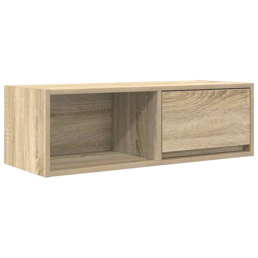 Tv-meubel 80x31x25,5 cm bewerkt hout sonoma eikenkleurig is nu te koop bij PeponiXL, paradijselijk wonen!