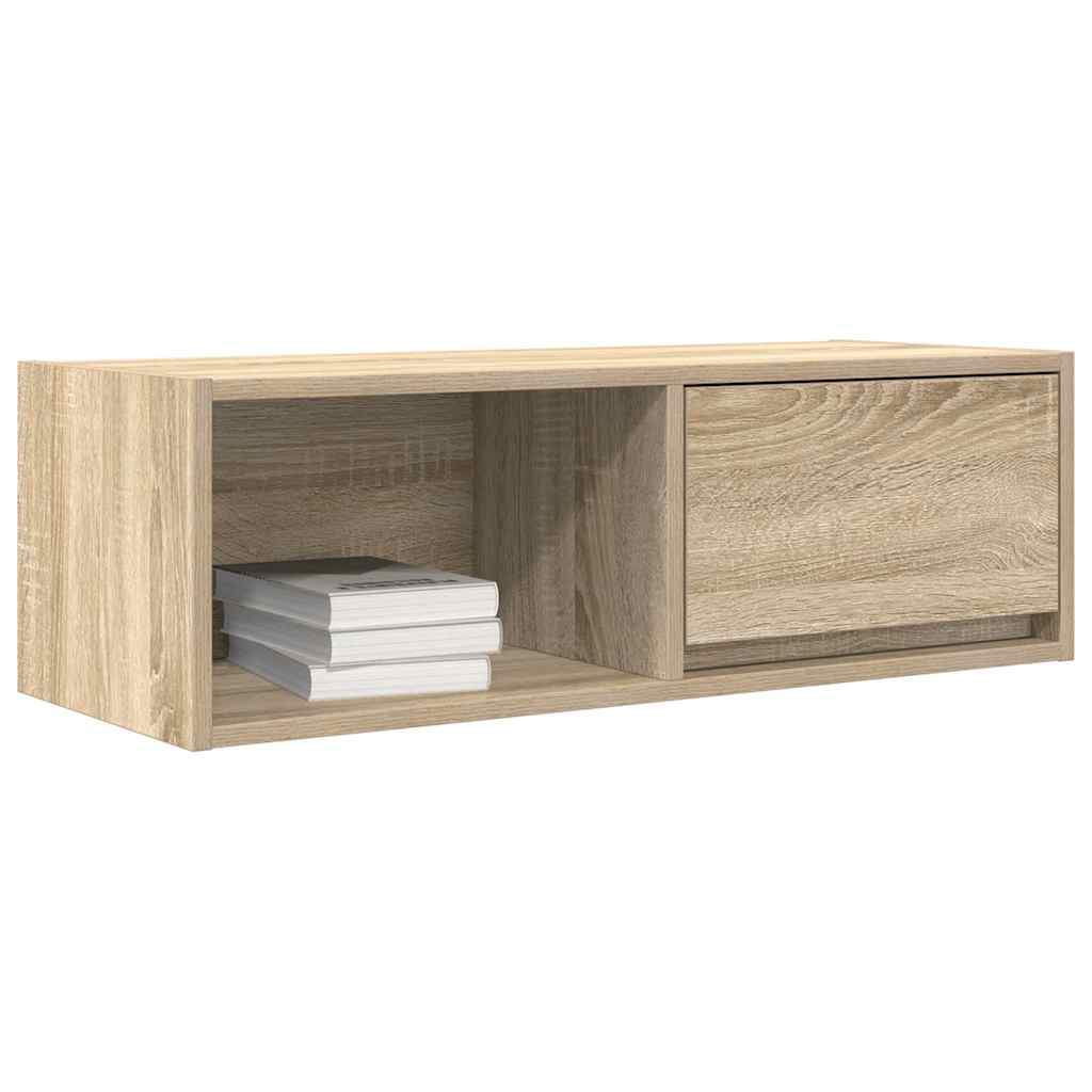 Tv-meubel 80x31x25,5 cm bewerkt hout sonoma eikenkleurig is nu te koop bij PeponiXL, paradijselijk wonen!