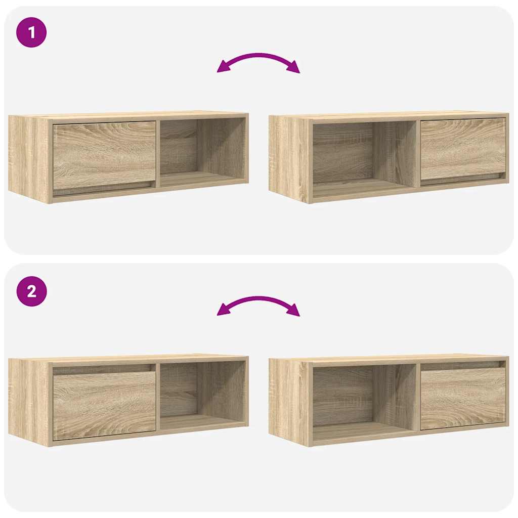Tv-meubels 2 st 80x31x25,5 cm bewerkt hout sonoma eikenkleurig is nu te koop bij PeponiXL, paradijselijk wonen!