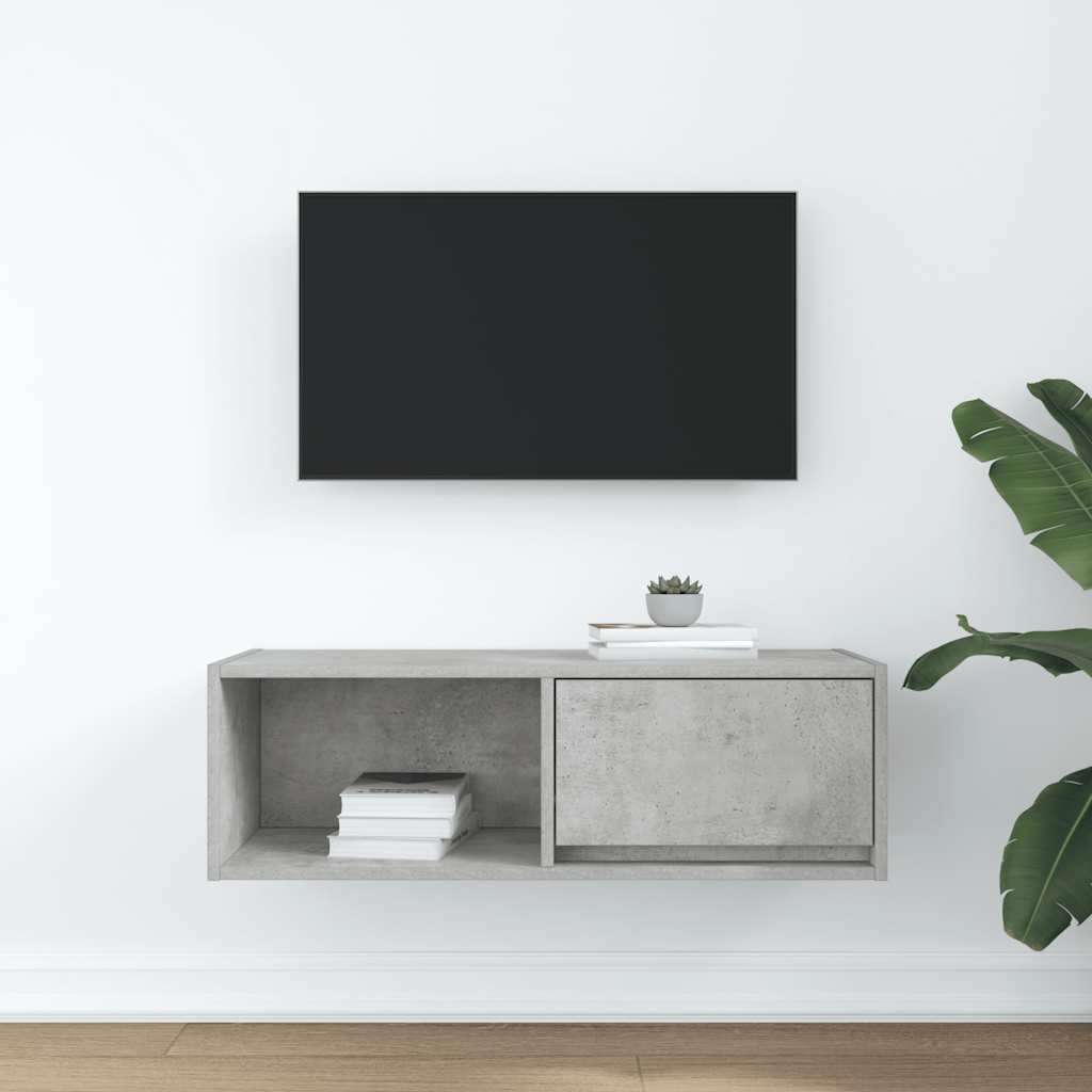 Tv-meubel 80x31x25,5 cm bewerkt hout betongrijs is nu te koop bij PeponiXL, paradijselijk wonen!