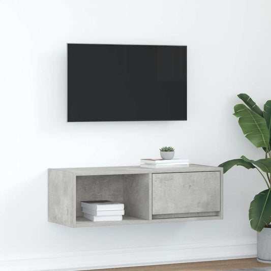 Tv-meubel 80x31x25,5 cm bewerkt hout betongrijs is nu te koop bij PeponiXL, paradijselijk wonen!