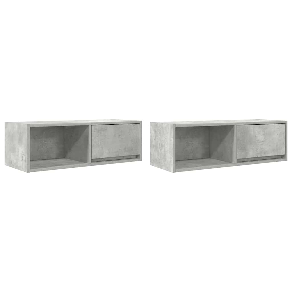 Tv-meubels 2 st 80x31x25,5 cm bewerkt hout betongrijs is nu te koop bij PeponiXL, paradijselijk wonen!