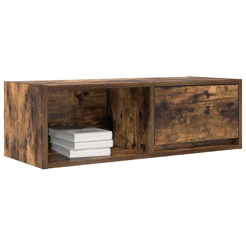 Tv-meubel 80x31x25,5 cm bewerkt hout gerookt eikenkleurig is nu te koop bij PeponiXL, paradijselijk wonen!