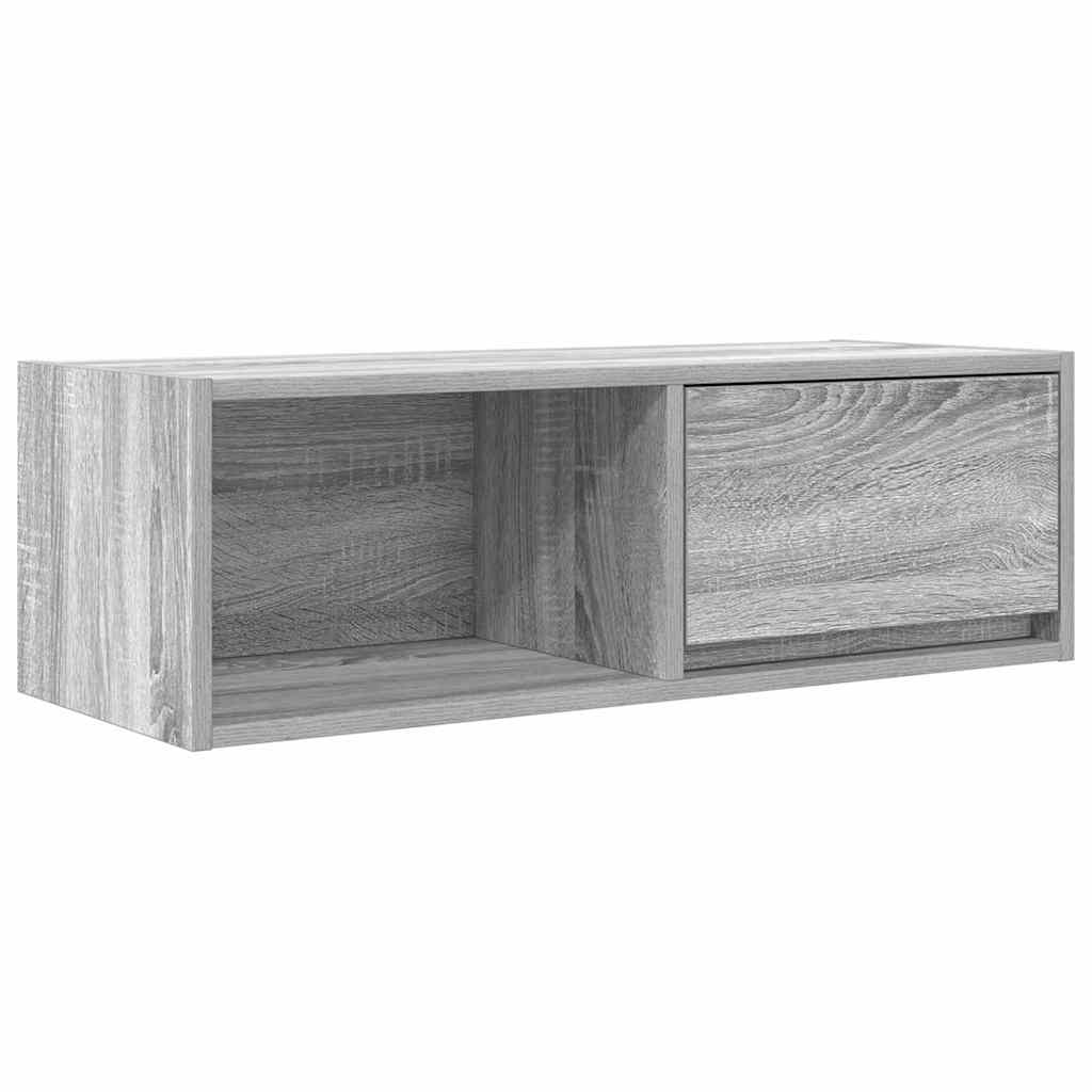 Tv-meubel 80x31x25,5 cm bewerkt hout grijs sonoma eikenkleurig is nu te koop bij PeponiXL, paradijselijk wonen!