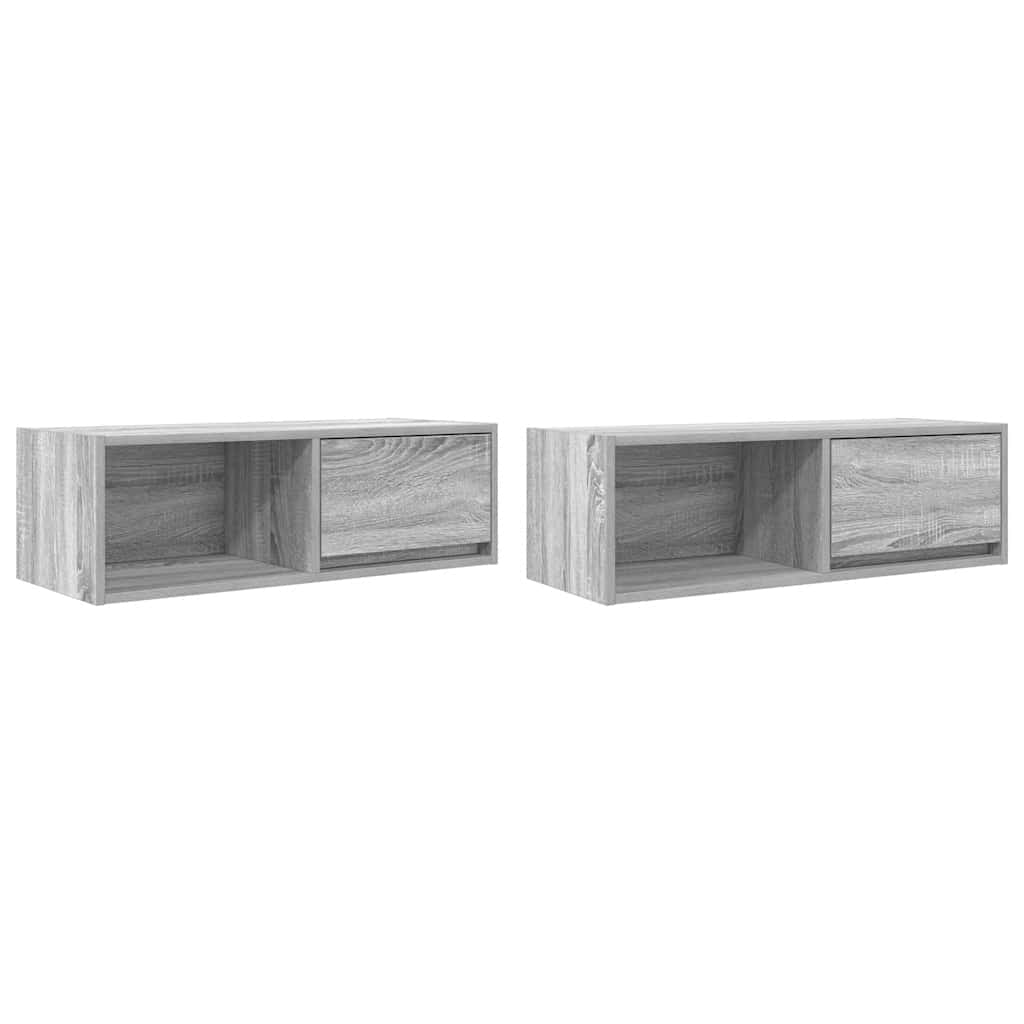 Tv-meubelen 2 st 80x31x25,5 cm bewerkt hout grijs sonoma eiken is nu te koop bij PeponiXL, paradijselijk wonen!