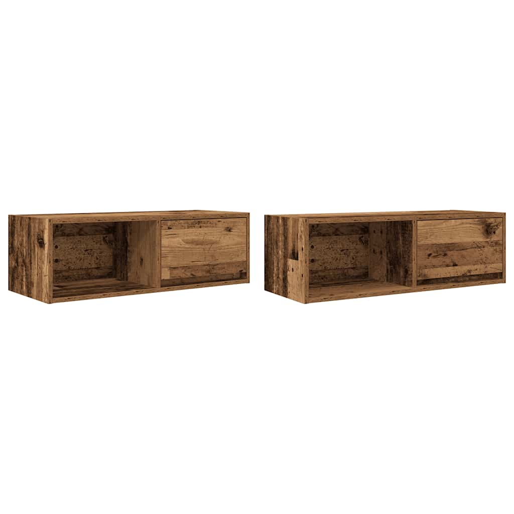 Tv-meubels 2 st 80x31x25,5 cm bewerkt hout oud houtkleurig is nu te koop bij PeponiXL, paradijselijk wonen!