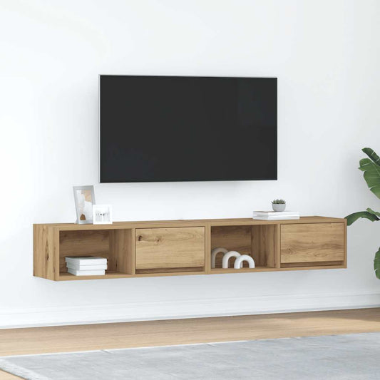 Tv-meubelen 2 st 80x31x25,5 cm bewerkt hout artisanaal eiken is nu te koop bij PeponiXL, paradijselijk wonen!