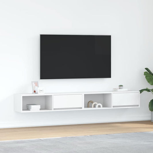 Tv-meubelen 2 st 100x31x25,5 cm bewerkt hout wit is nu te koop bij PeponiXL, paradijselijk wonen!