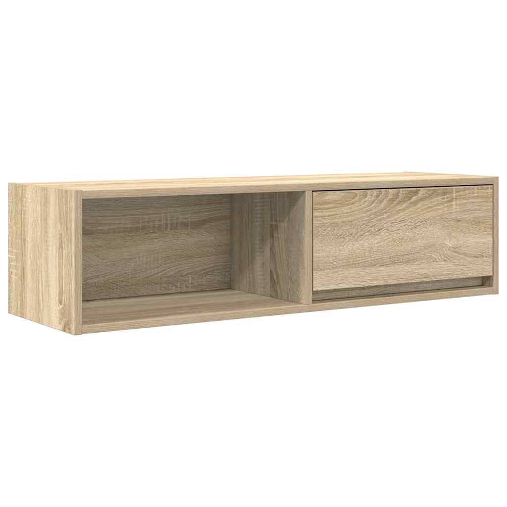 Tv-meubel 100x31x25,5 cm bewerkt hout sonoma eikenkleurig is nu te koop bij PeponiXL, paradijselijk wonen!