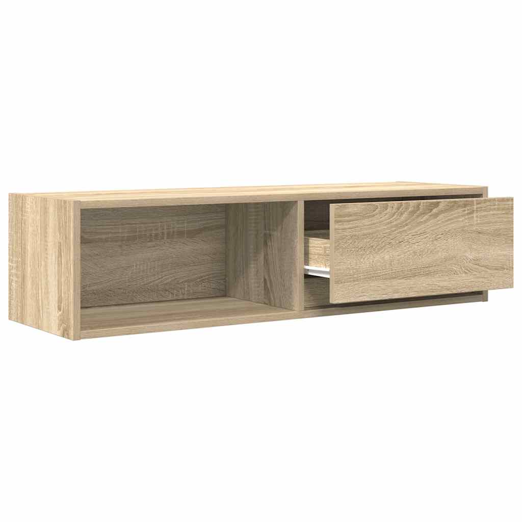 Tv-meubel 100x31x25,5 cm bewerkt hout sonoma eikenkleurig is nu te koop bij PeponiXL, paradijselijk wonen!