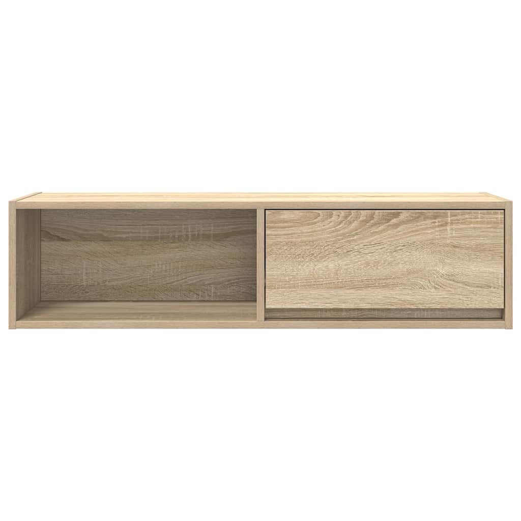 Tv-meubel 100x31x25,5 cm bewerkt hout sonoma eikenkleurig is nu te koop bij PeponiXL, paradijselijk wonen!