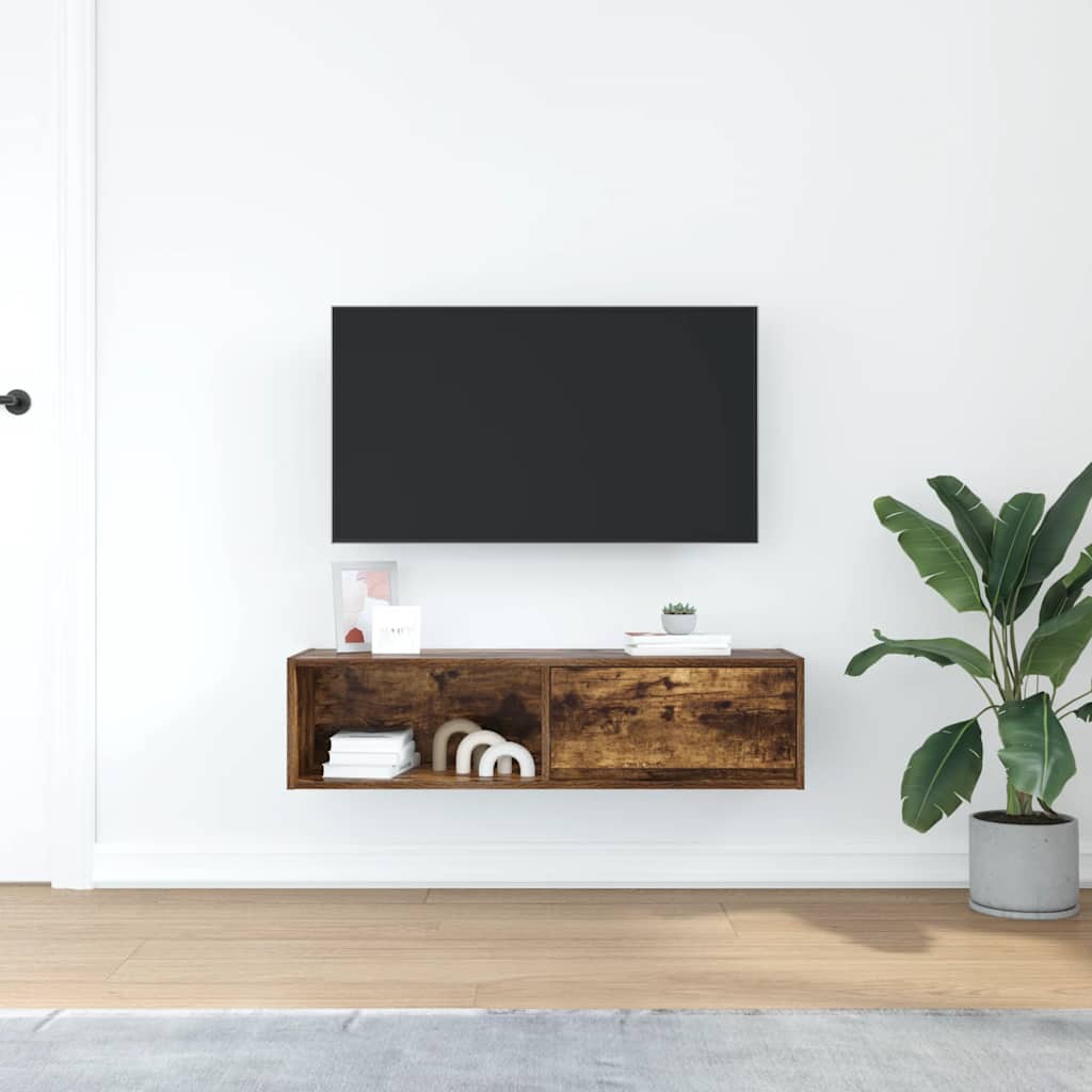 Tv-meubel 100x31x25,5 cm spaanplaat gerookt eikenkleurig