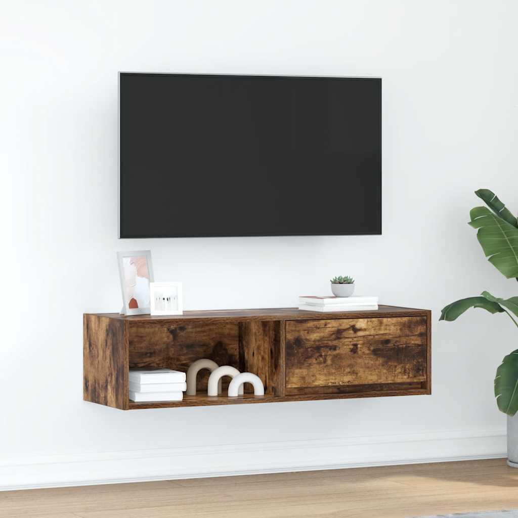 Tv-meubel 100x31x25,5 cm spaanplaat gerookt eikenkleurig