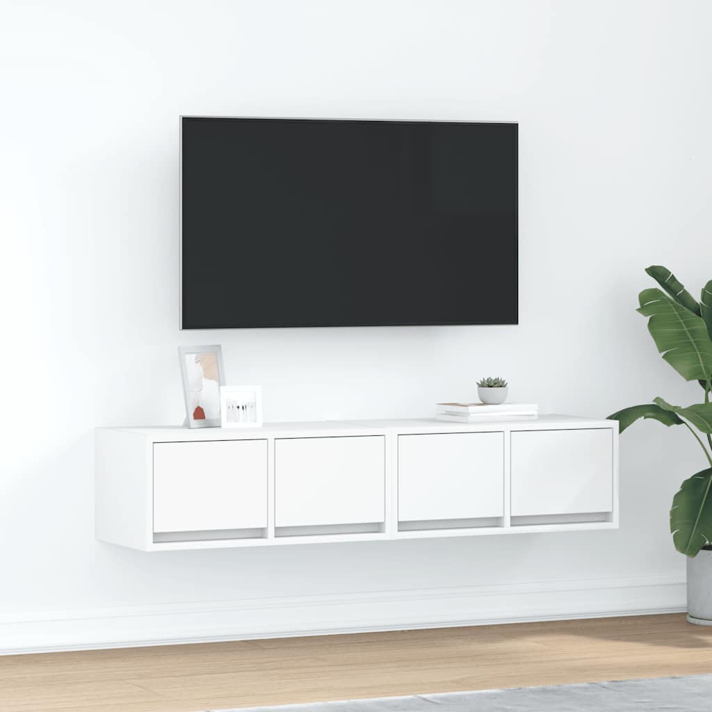 Tv-meubelen 2 st 60x31x25,5 cm bewerkt hout wit is nu te koop bij PeponiXL, paradijselijk wonen!