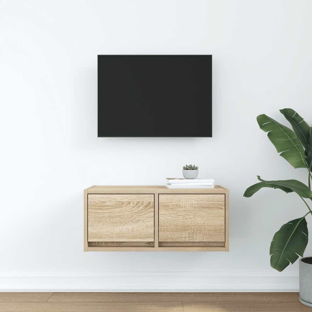 TV-meubel 60x31x25,5 cm bewerkt hout sonoma eikenkleurig is nu te koop bij PeponiXL, paradijselijk wonen!