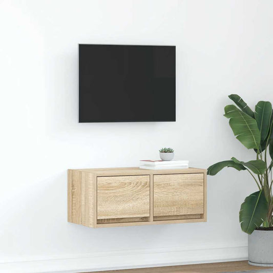 TV-meubel 60x31x25,5 cm bewerkt hout sonoma eikenkleurig is nu te koop bij PeponiXL, paradijselijk wonen!