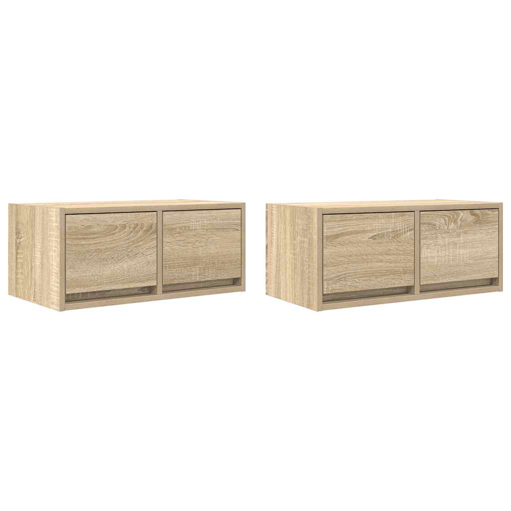 Tv-meubelen 2 st 60x31x25,5 cm bewerkt hout sonoma eikenkleurig is nu te koop bij PeponiXL, paradijselijk wonen!