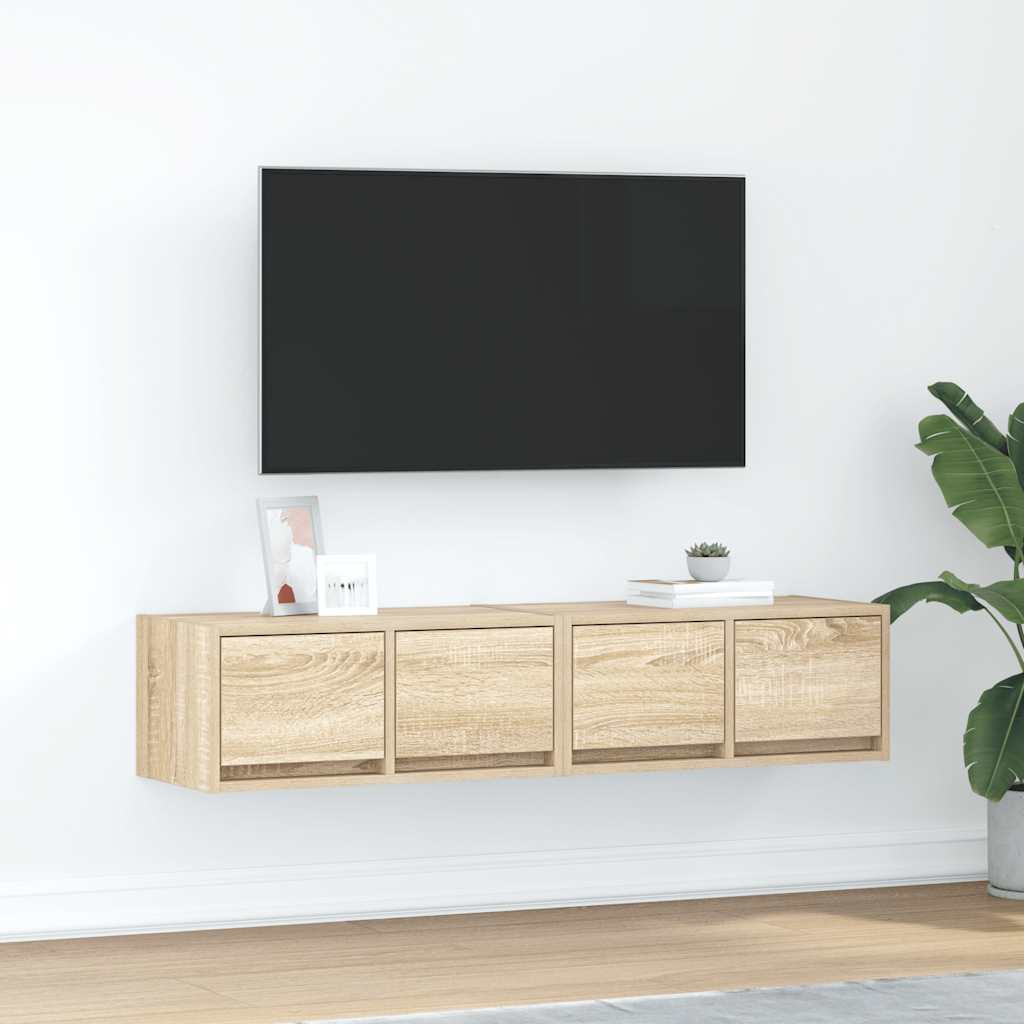 Tv-meubelen 2 st 60x31x25,5 cm bewerkt hout sonoma eikenkleurig is nu te koop bij PeponiXL, paradijselijk wonen!