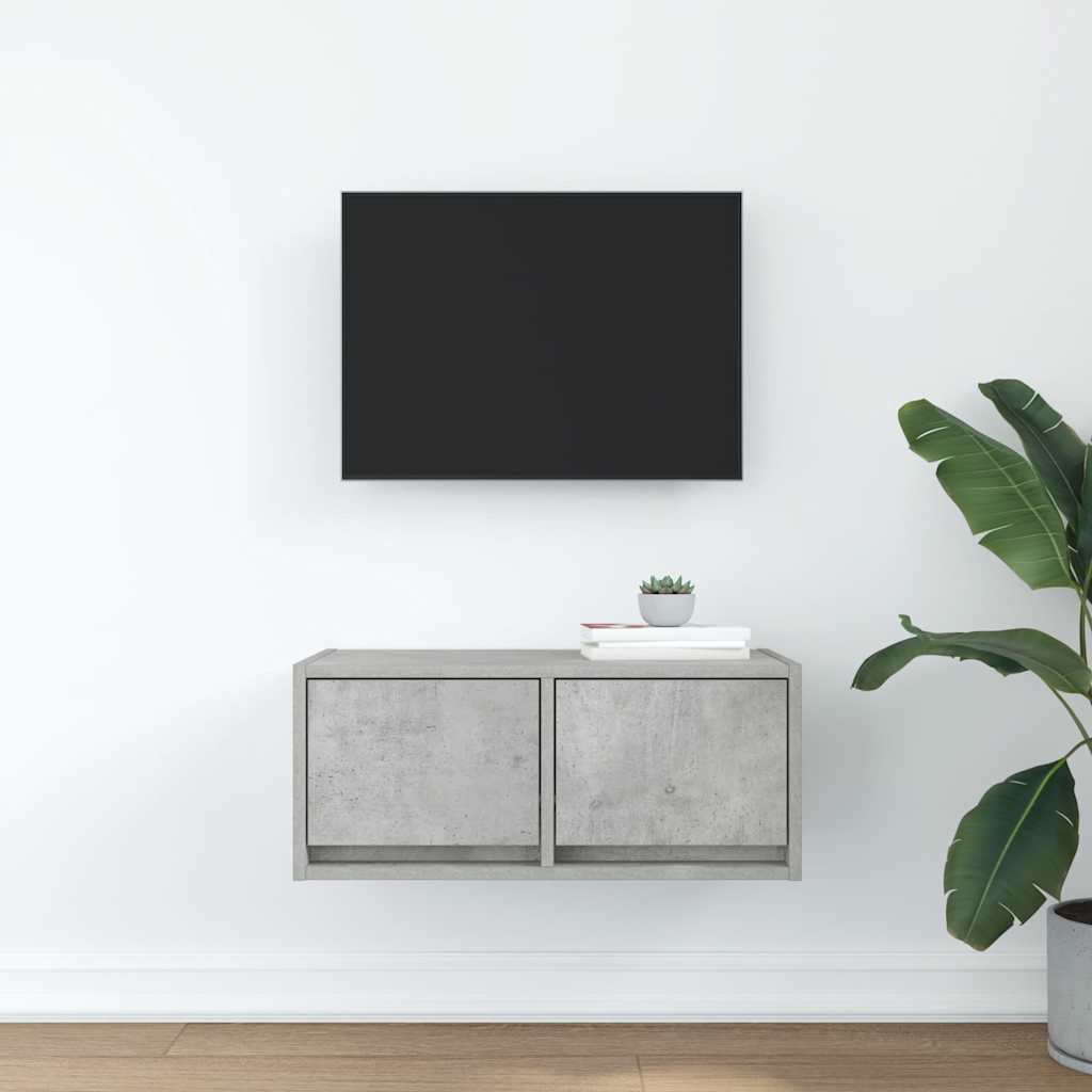 TV-meubel 60x31x25,5 cm bewerkt hout betongrijs is nu te koop bij PeponiXL, paradijselijk wonen!