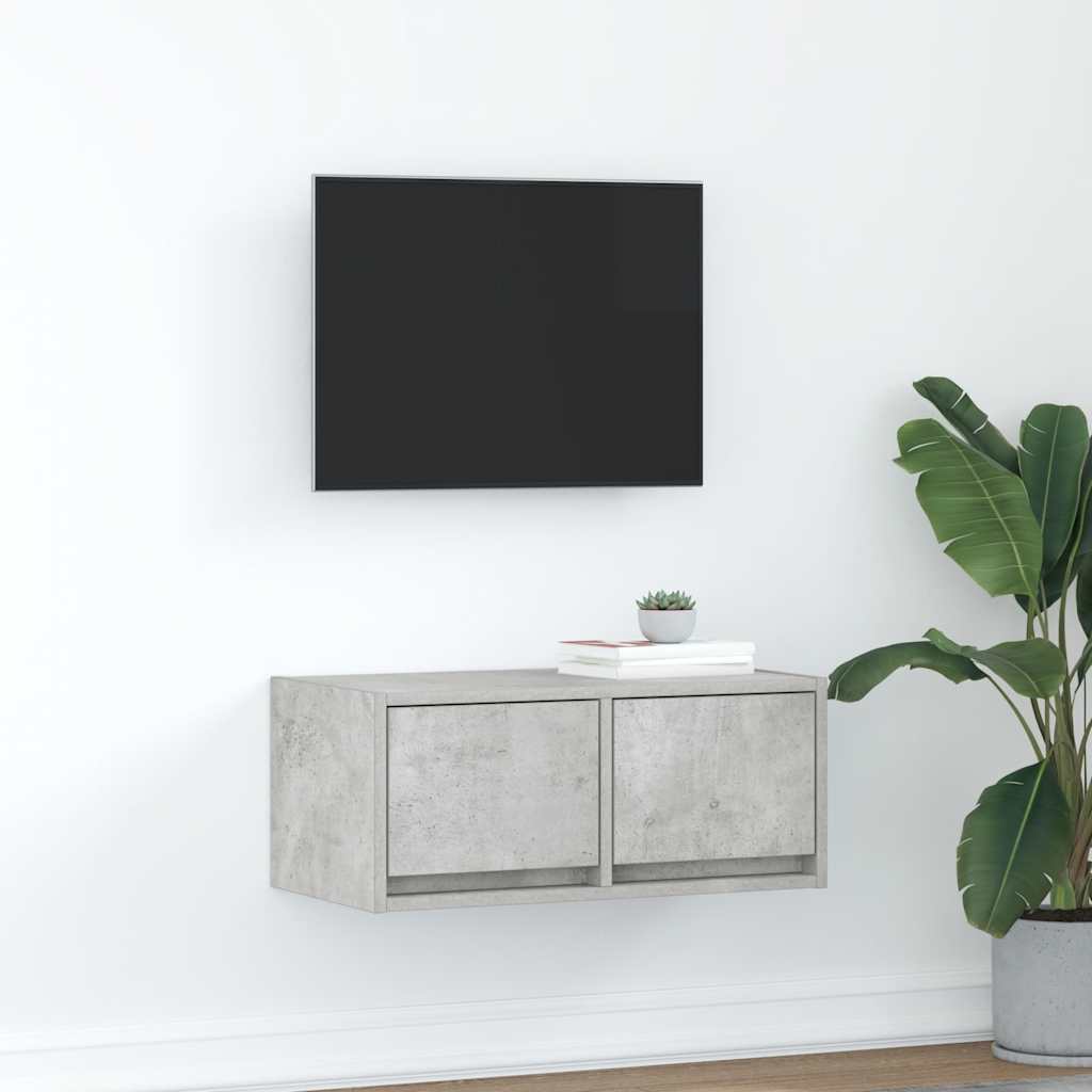 TV-meubel 60x31x25,5 cm bewerkt hout betongrijs is nu te koop bij PeponiXL, paradijselijk wonen!
