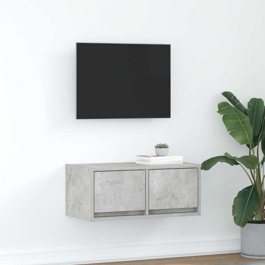 TV-meubel 60x31x25,5 cm bewerkt hout betongrijs is nu te koop bij PeponiXL, paradijselijk wonen!