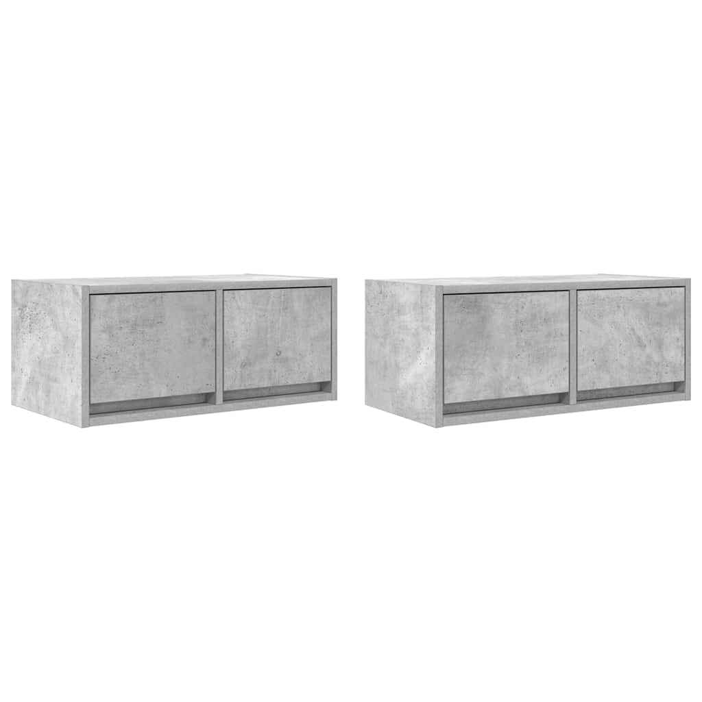 Tv-meubels 2 st 60x31x25,5 cm bewerkt hout betongrijs is nu te koop bij PeponiXL, paradijselijk wonen!