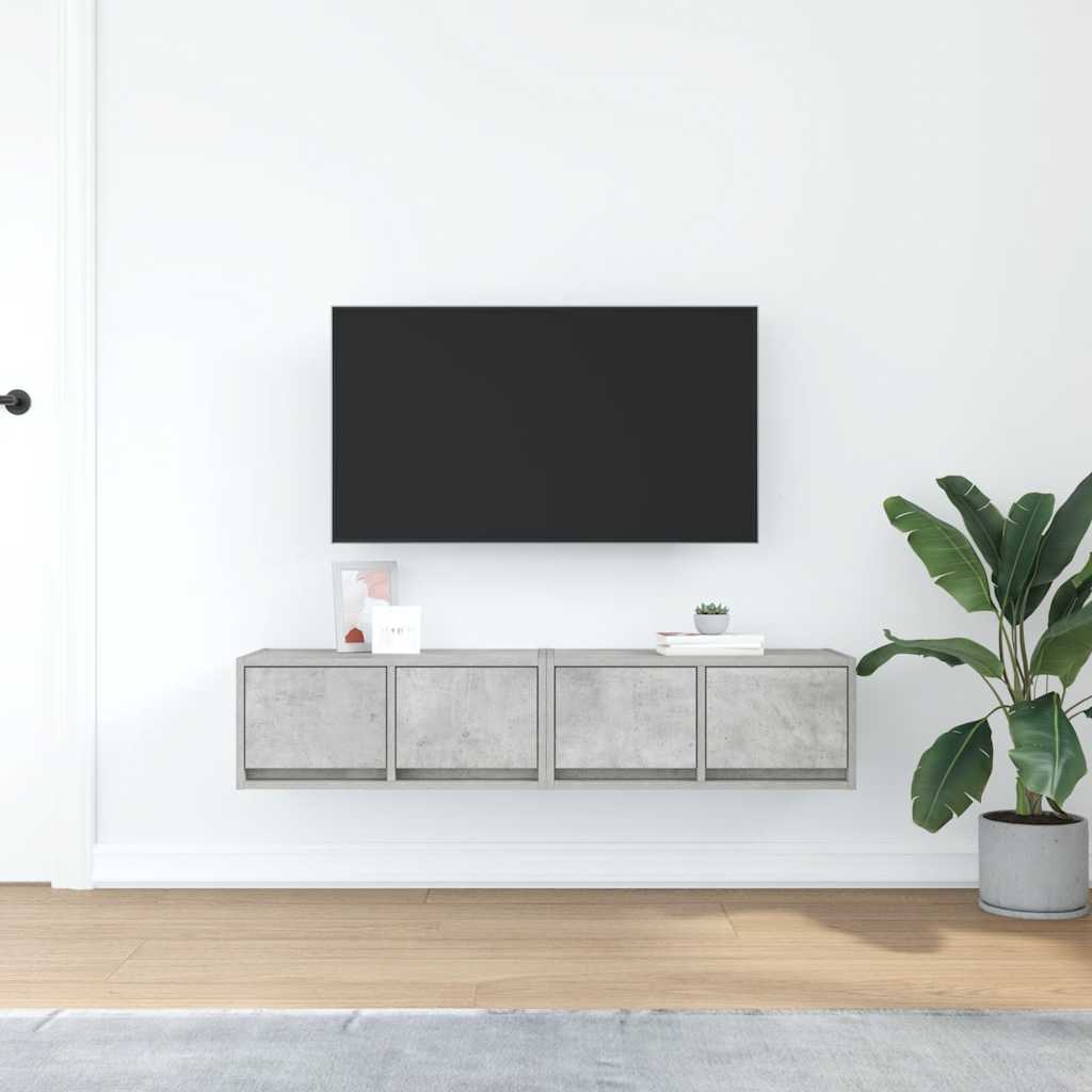 Tv-meubels 2 st 60x31x25,5 cm bewerkt hout betongrijs is nu te koop bij PeponiXL, paradijselijk wonen!