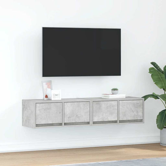 Tv-meubels 2 st 60x31x25,5 cm bewerkt hout betongrijs is nu te koop bij PeponiXL, paradijselijk wonen!
