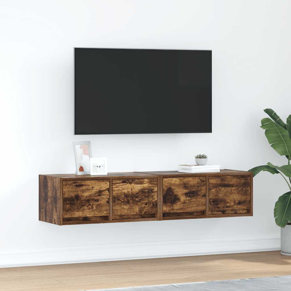 Tv-meubelen 2 st 60x31x25,5 cm bewerkt hout gerookt eikenkleur is nu te koop bij PeponiXL, paradijselijk wonen!
