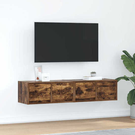 Tv-meubelen 2 st 60x31x25,5 cm bewerkt hout gerookt eikenkleur is nu te koop bij PeponiXL, paradijselijk wonen!