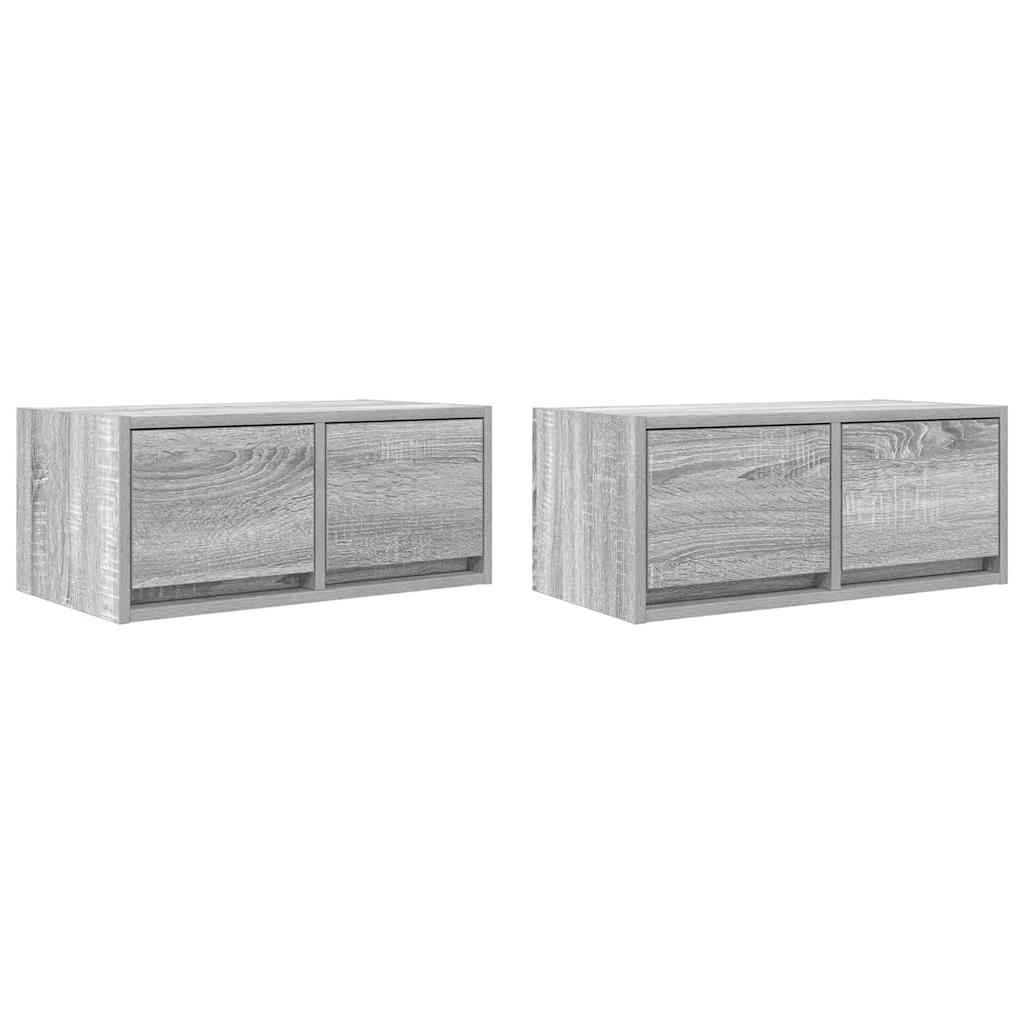 Tv-meubelen 2 st 60x31x25,5 cm bewerkt hout grijs sonoma eiken is nu te koop bij PeponiXL, paradijselijk wonen!